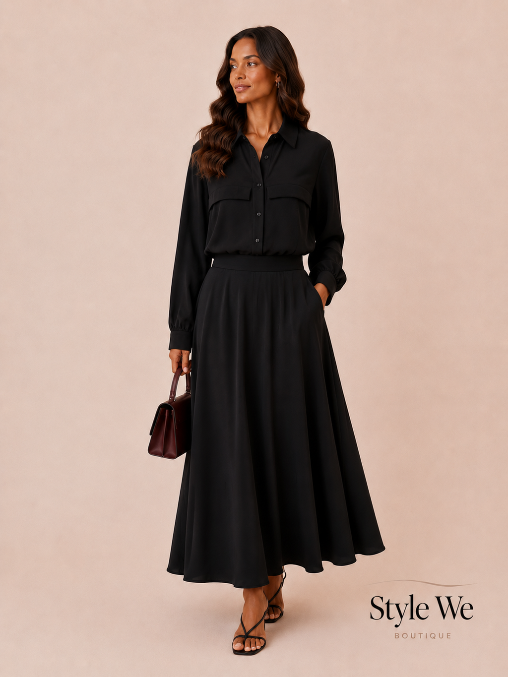 Black skirt set