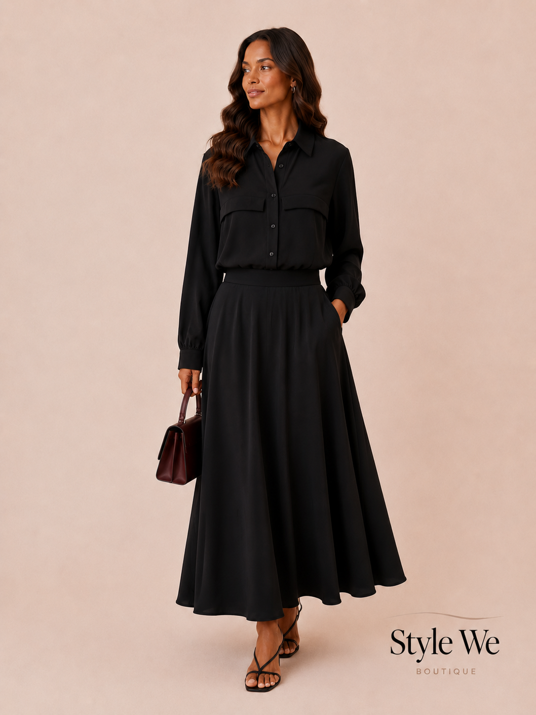 Black skirt set