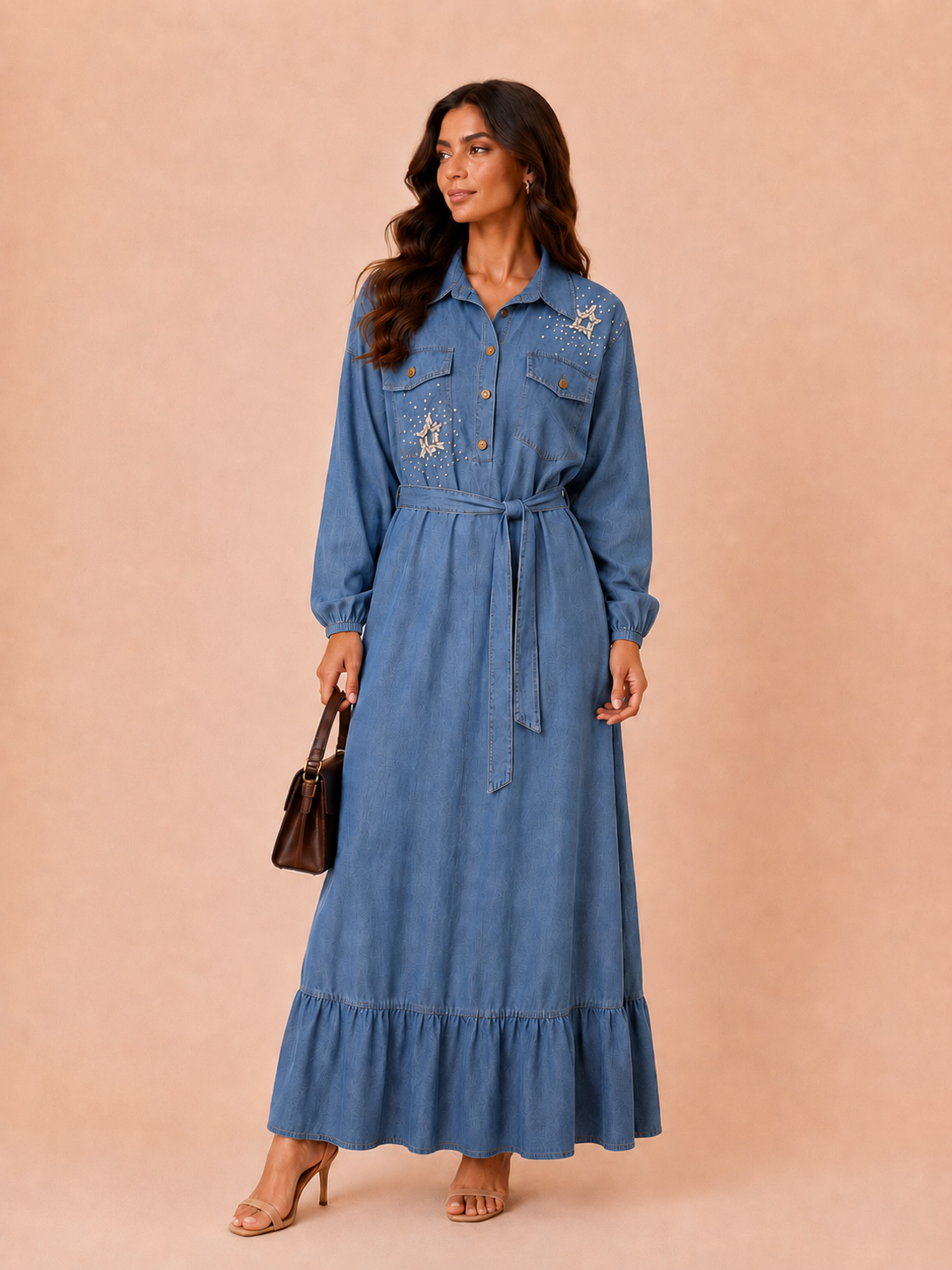 Celeste Denim Maxi Dress