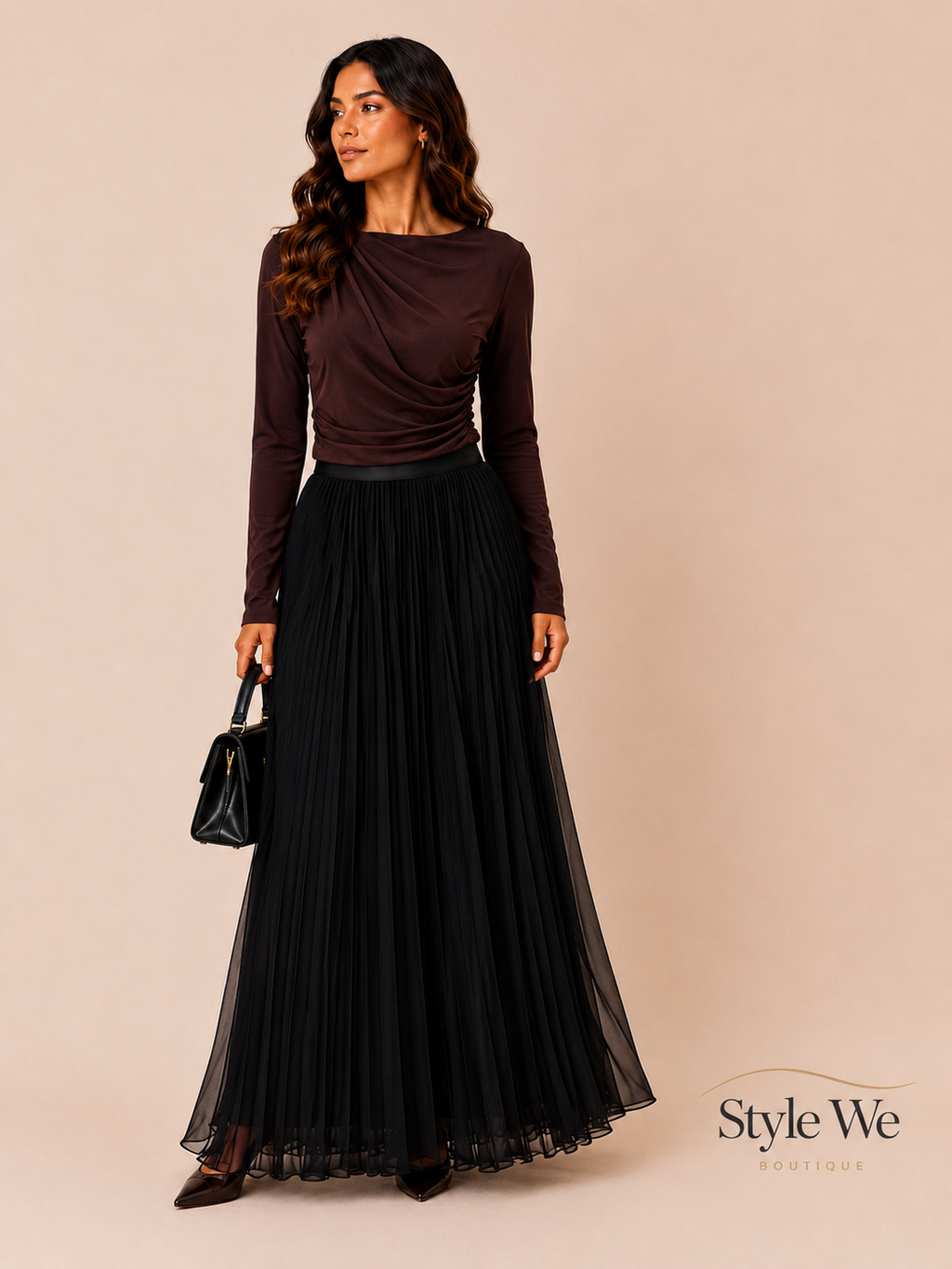 Grace Pleated Maxi Skirt