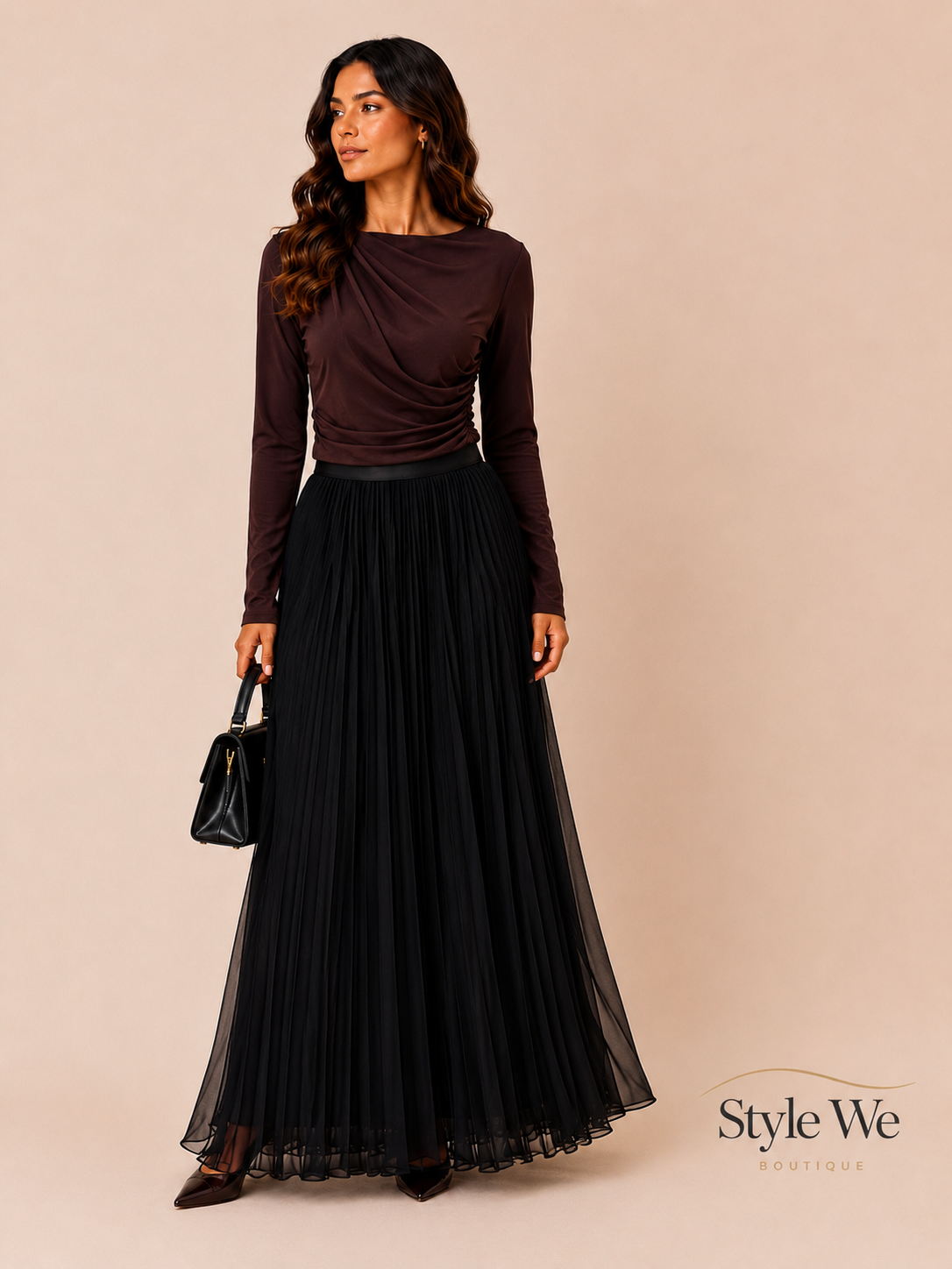 Grace Pleated Maxi Skirt