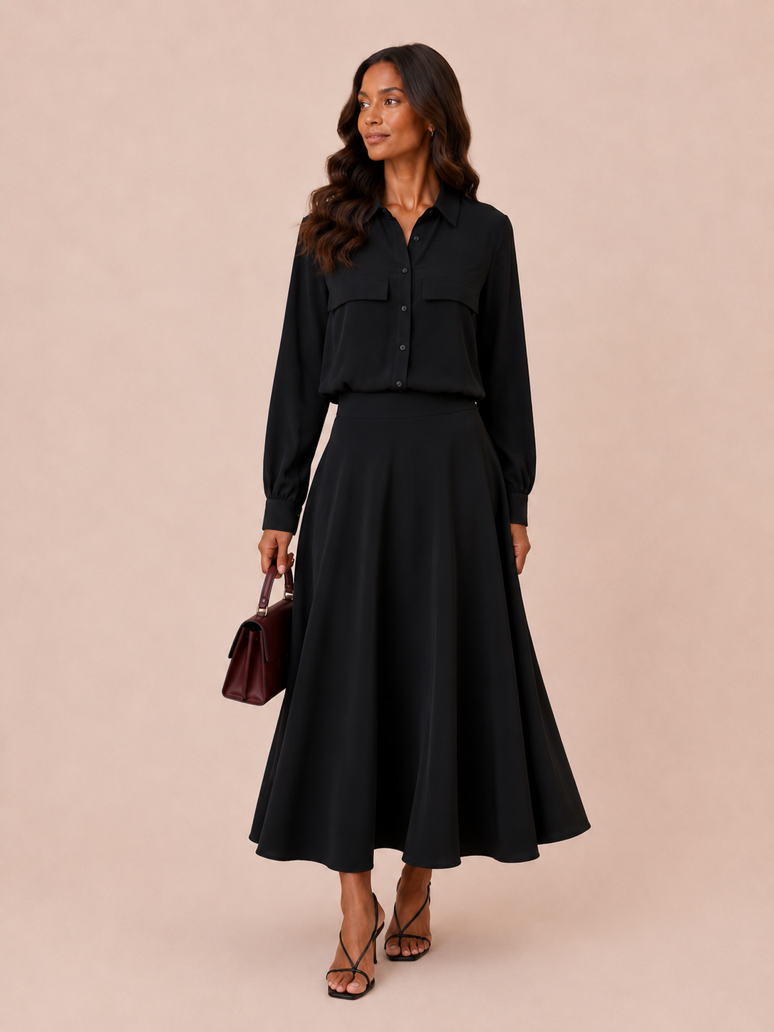 Black skirt set