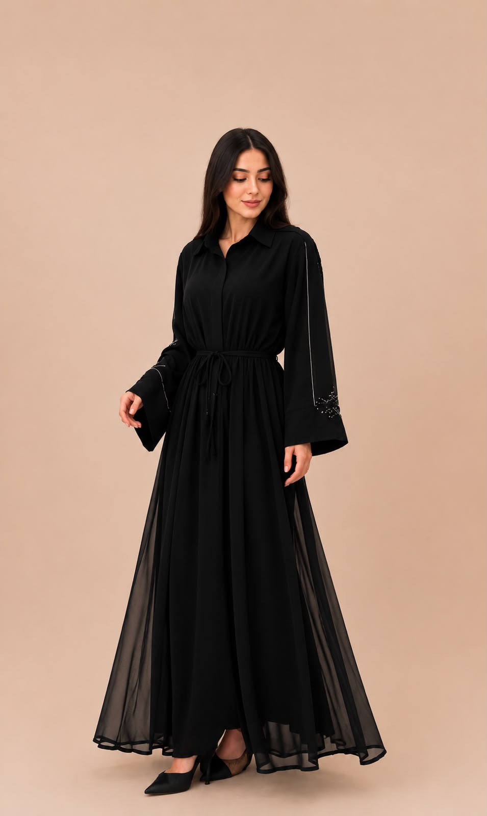 Noir Veil Maxi Dress